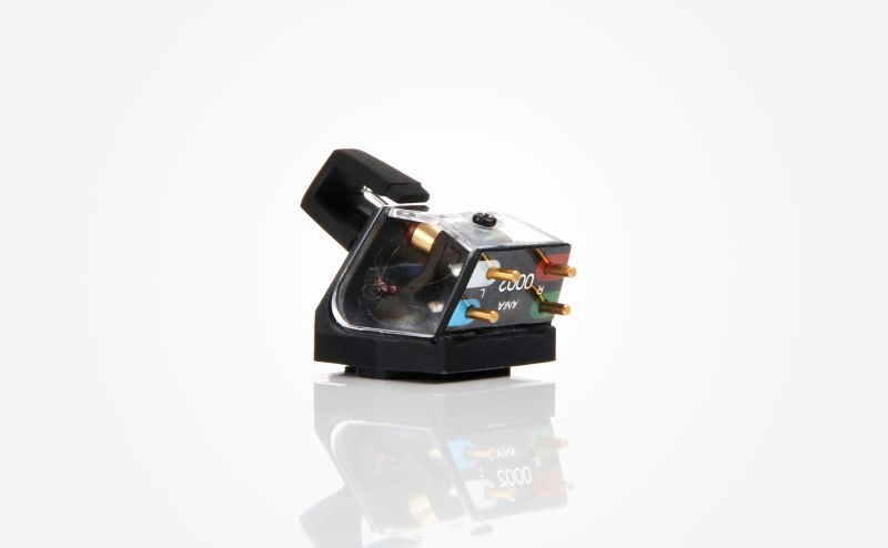 The Ania from behind, ANIA printed on the clear cover, the four colour-coded output pins and the black stylus guard folded over the top