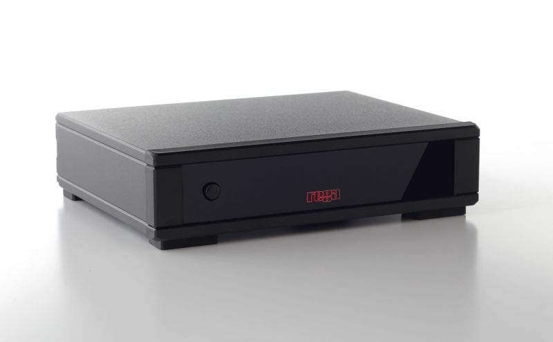 The Fono MM MK5 from the front right, the aluminium case shown at a raised angle on a white surface